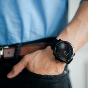 Black Leather Coupe Watch